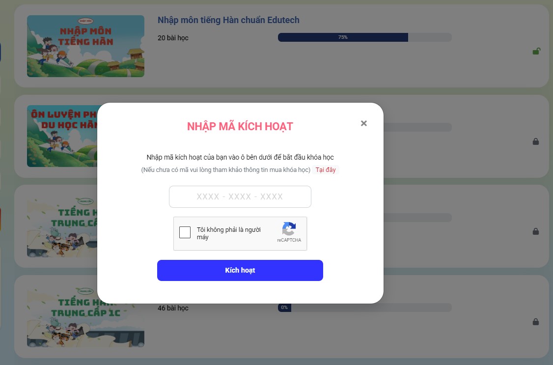 2. Vào giao diện nhập mã